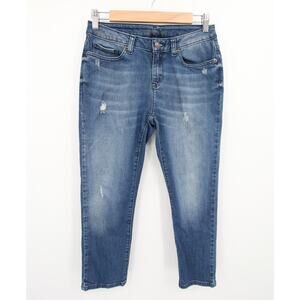 Michael Kors Jeans Blue Denim Distressed Medium Wash Mid Rise Skinny Casual 2